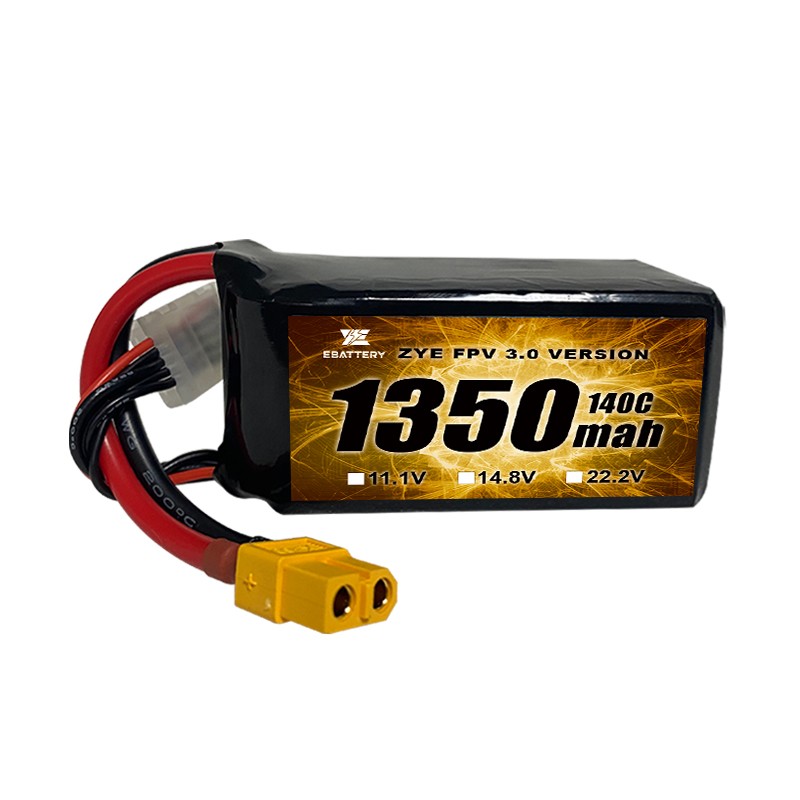 ແບດເຕີຣີ້ Lipo ສູງ 120C 1350mah 1550mah ສໍາລັບ FPV Drone